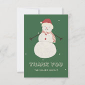 Cute Snowman | Whimsical Christmas Holiday Design Bedankkaart (Voorkant)