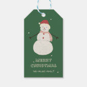Cute Snowman | Whimsical Christmas Holiday Design Cadeaulabel (Voorkant)