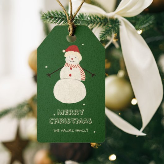 Cute Snowman | Whimsical Christmas Holiday Design Cadeaulabel