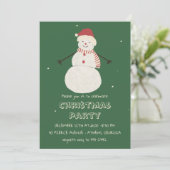 Cute Snowman | Whimsical Christmas Holiday Design Kaart (Staand voorkant)