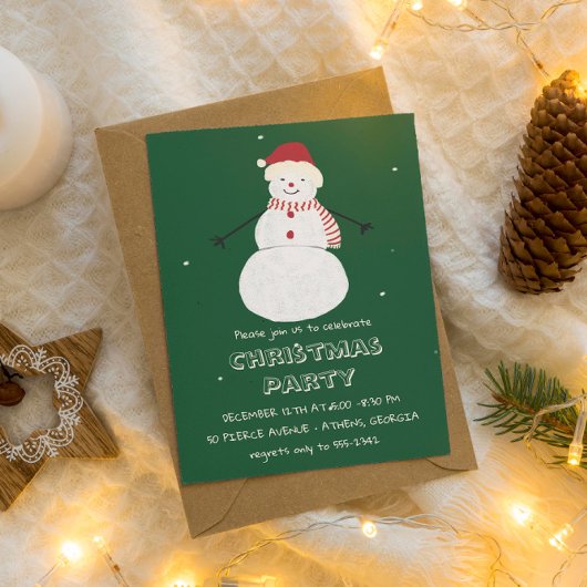 Cute Snowman | Whimsical Christmas Holiday Design Kaart