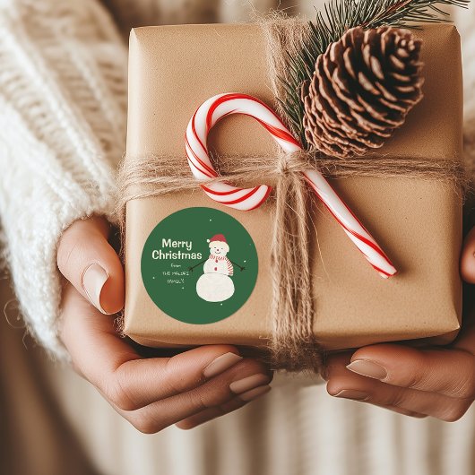 Cute Snowman | Whimsical Christmas Holiday Design Ronde Sticker