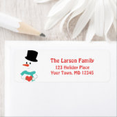Cute Snowman Winter Holiday Custom Address Etiket (Insitu)