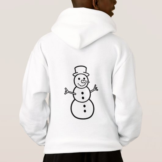 Cute Snowman Winter Hoodie (Achterkant)
