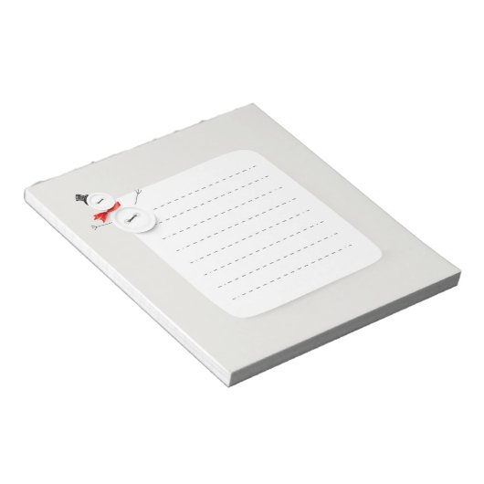 Cute Snowman Winter Notepad Notitieblok (Schuin)