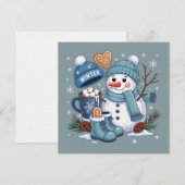 Cute Snowman Winter Season Vibes Christmas Holiday Kaart (Voorkant / Achterkant)