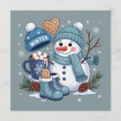 Cute Snowman Winter Season Vibes Christmas Holiday Kaart (Voorkant)