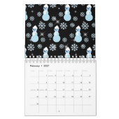 Cute Snowman Winter Snowflake Sparkles Snowing Kalender (Feb 2027)