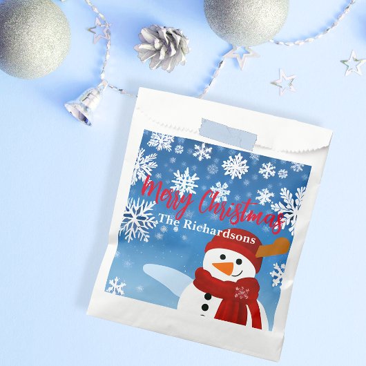 Cute Snowman Winter Wonderland Merry Kerstry Bedankzakje