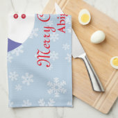 Cute Snowman Wintry Kerstmis Theedoek (Quarter Fold)