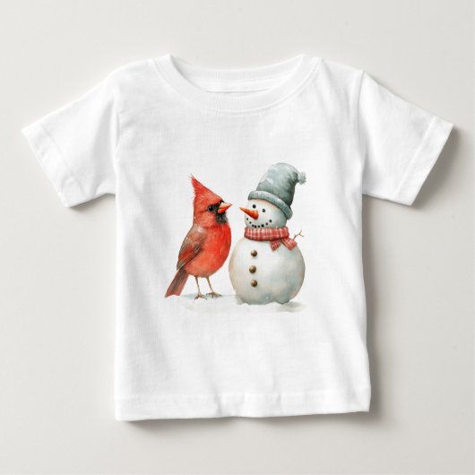 Cute Snowman with Bird Winter Christmas Scene (Voorkant)