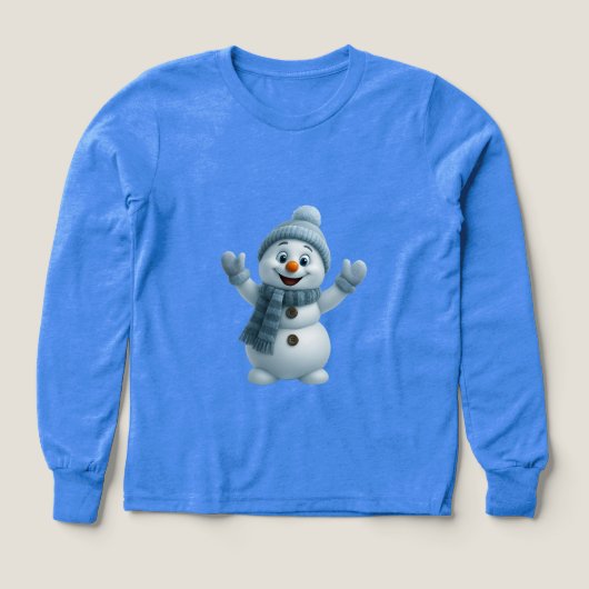 Cute Snowman with Blue Scarf – Adorable Winter Chr (Voorkant)