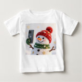 Cute Snowman with Phone Christmas Design (Voorkant)