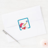 Cute Snowman with Snowflake Christmas Gift  Vierkante Sticker (Envelop)