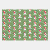 Cute Snowman with Snowflakes Kids Christmas Inpakpapier Vel (Voorkant 2)