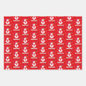 Cute Snowman with Snowflakes Kids Christmas Inpakpapier Vel (Voorkant)