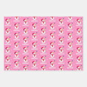 Cute Snowman with Snowflakes Kids Christmas Inpakpapier Vel (Voorkant)