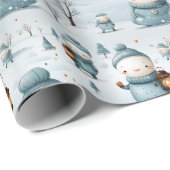 Cute Snowmen Cadeaupapier (Rol Hoek)