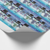 Cute Snowmen Cadeaupapier (Hoek)