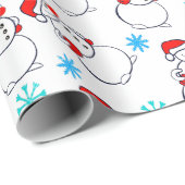 Cute Snowmen Cartoon Pattern Cadeaupapier (Rol Hoek)