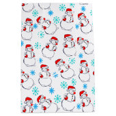 Cute Snowmen Cartoon Pattern Medium Cadeauzakje (Voorkant)