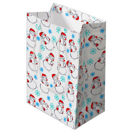 Cute Snowmen Cartoon Pattern Medium Cadeauzakje