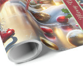 Cute Snowmen Christmas Wrapping Paper with Text Cadeaupapier (Rol Hoek)