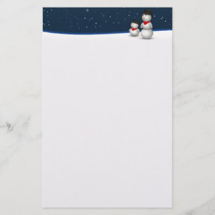 Cute Snowmen Constellation Briefpapier
