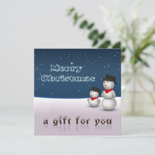 Cute Snowmen Constellation Gift Certificate (Staand voorkant)