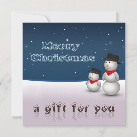 Cute Snowmen Constellation Gift Certificate (Voorkant)