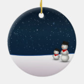 Cute Snowmen Constellation Keramisch Ornament (Achterkant)