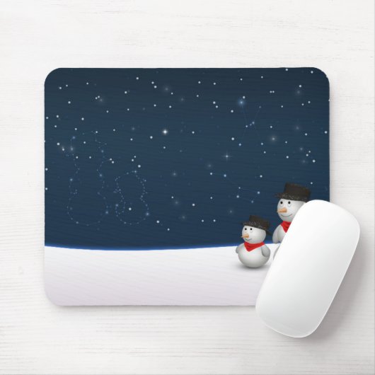 Cute Snowmen Constellation Muismat (Met muis)