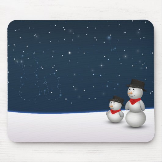 Cute Snowmen Constellation Muismat (Voorkant)