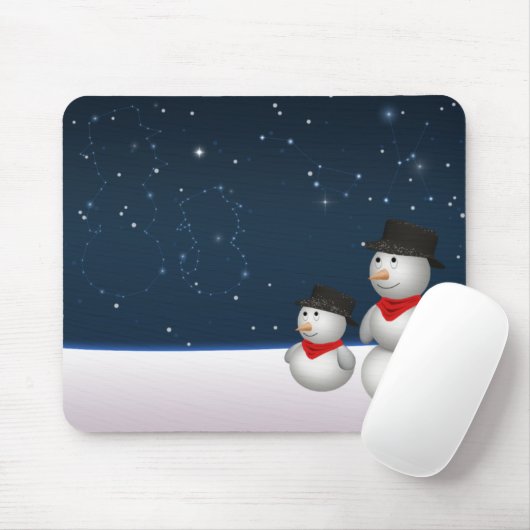 Cute Snowmen Constellation Muismat (Met muis)