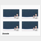 Cute Snowmen Constellation Rechthoekige Sticker (Vel)