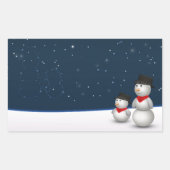 Cute Snowmen Constellation Rechthoekige Sticker (Voorkant)