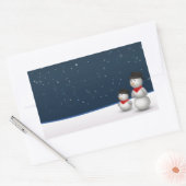 Cute Snowmen Constellation Rechthoekige Sticker (Envelop)