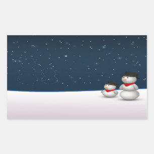 Cute Snowmen Constellation Rechthoekige Sticker