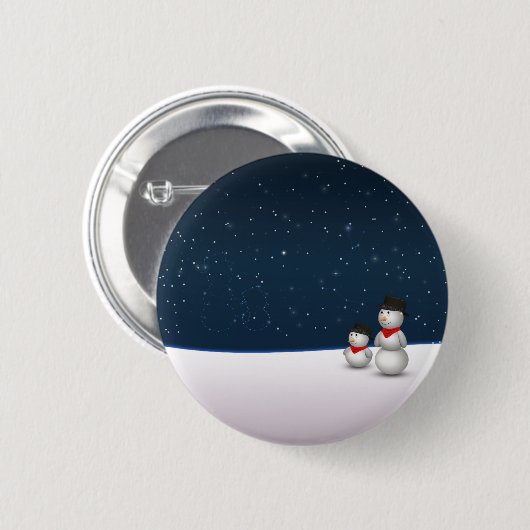 Cute Snowmen Constellation Ronde Button 5,7 Cm (Voorkant /achterkant)