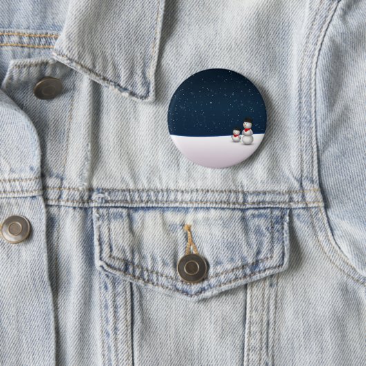 Cute Snowmen Constellation Ronde Button 5,7 Cm (In situ)