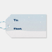 Cute Snowmen die Happy Birthday wenst Cadeaulabel (Achterkant Horizontaal)