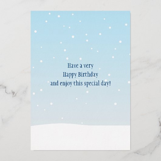 Cute Snowmen die Happy Birthday wenst Folie Feestdagenkaart (Achterkant)