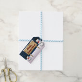 Cute Snowmen die vrolijk kerstfeest wensen Cadeaulabel (Met Touw)