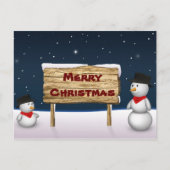 Cute Snowmen die vrolijk kerstfeest wensen Feestdagenkaart (Voorkant)