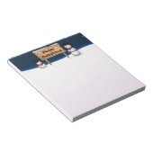 Cute Snowmen die vrolijk kerstfeest wensen Notitieblok (Schuin)