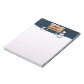 Cute Snowmen die vrolijk kerstfeest wensen Notitieblok (Linkerzijde)