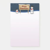 Cute Snowmen die vrolijk kerstfeest wensen Post-it® Notes (Voorkant)