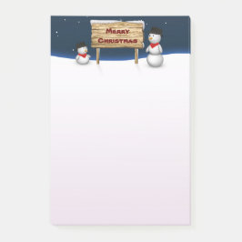 Cute Snowmen die vrolijk kerstfeest wensen Post-it® Notes