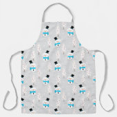 Cute Snowmen en kerstbomen Apron Schort (Voorkant)