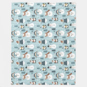 Cute Snowmen en Penguins Fleece Blanket (Voorkant)